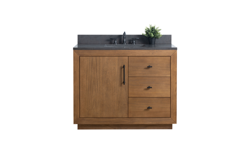 42 Inch Single Sink Bathroom Vanity in Tan with Limestone Top - Vanity Art VA7042-T-BT