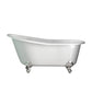 Cast Iron Slipper Clawfoot Tub 61" X 30" with 7" Deck Mount Faucet Drillings and Brushed Nickel Feet - ST61-DH-BN