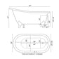 Cast Iron Slipper Clawfoot Tub 67" X 30" with no Faucet Drillings and Complete Oil Rubbed Bronze Modern Freestanding Tub Filler with Hand Held Shower Assembly Plumbing Package - ST67-150-PKG-ORB-NH