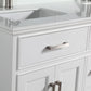 60 Inch Double Sink Bathroom Vanity in White with White Marble Countertop - Vanity Art VA1060DW