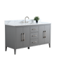 60 Inch Single Sink Bathroom Vanity in Cashmere Gray with Marble Countertop - Vanity Art VA9060-SG