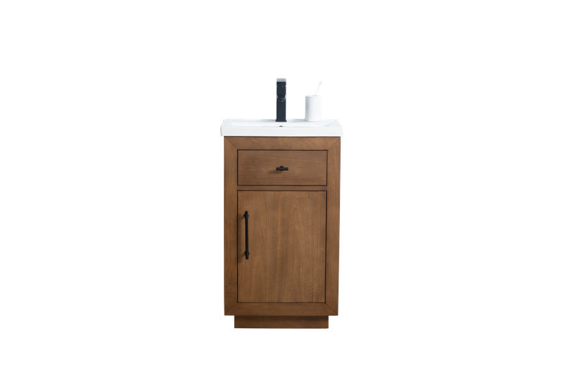 20 Inch Single Sink Bathroom Vanity in Tan with Marble Countertop - Vanity Art VA7020-T