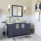 54 Inch Single Sink Bathroom Vanity in Blue with Marble Countertop - Vanity Art VA3130-54B