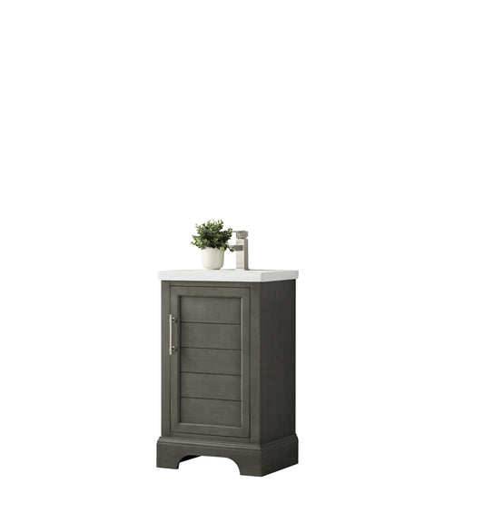 20 Inch Single Sink Bathroom Vanity in Gray with Ceramic Sink and Countertop - Vanity Art VA5020-SG