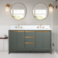 60 Inch Double Sink Bathroom Vanity in Vintage Green with Marble Countertop - Vanity Art VA8060-DVG