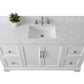 60 Inch Single Sink Bathroom Vanity in White with Marble Countertop & Backsplash - Vanity Art VA5060-SW