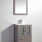 24 Inch Single Sink Bathroom Vanity in Gray with Ceramic Countertop - Vanity Art VA3024G