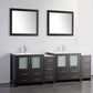 84 Inch Double Sink Bathroom Vanity in Espresso with Ceramic Countertop - Vanity Art VA3030-84E