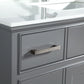 60 Inch Single Sink Bathroom Vanity in Gray with White Marble Countertop - Vanity Art VA1060SG