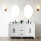 60 Inch Double Sink Bathroom Vanity in White with Marble Countertop - Vanity Art VA9060-DW