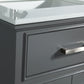 24 Inch Single Sink Bathroom Vanity in Gray with White Marble Countertop - Vanity Art VA1024G