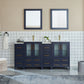 72 Inch Double Sink Bathroom Vanity in Blue with Ceramic Countertop - Vanity Art VA3024-72B