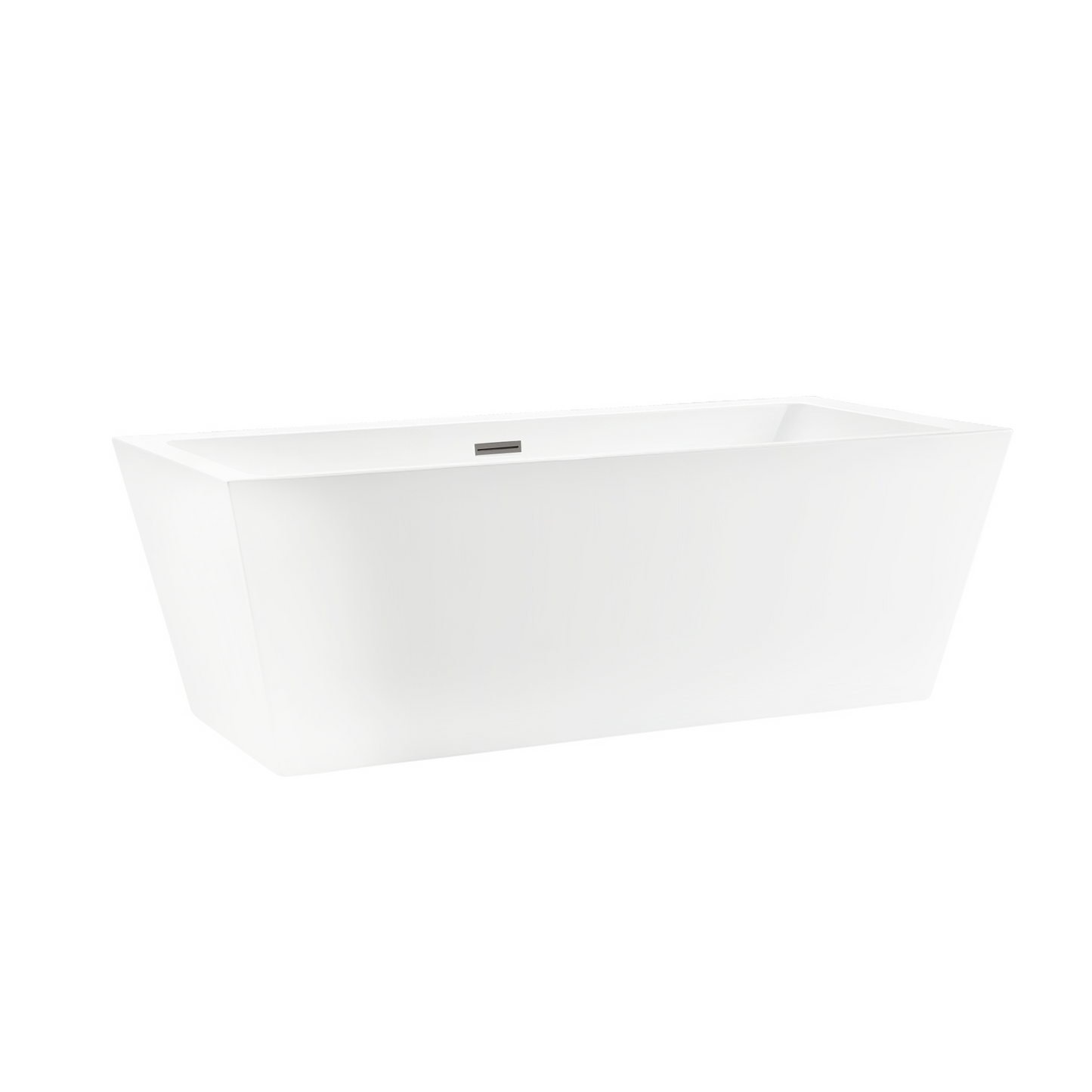 67 Inch Freestanding White Acrylic Bathtub with Overflow And Pop-Up Drain - Vanity Art VA6814-L-BN