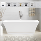 67 Inch Freestanding White Acrylic Bathtub with Overflow And Pop-Up Drain - Vanity Art VA6817-L-PW