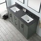 60 Inch Double Sink Bathroom Vanity in Vintage Green with Marble Countertop & Backsplash - Vanity Art VA5060-DVG