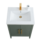 24 Inch Single Sink Bathroom Vanity in Vintage Green with Ceramic Top - Vanity Art VA9024-VG