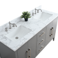 60 Inch Double Sink Bathroom Vanity in Cashmere Gray with Marble Countertop - Vanity Art VA9060-DG