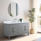 60 Inch Single Sink Bathroom Vanity in Cashmere Gray with Marble Countertop - Vanity Art VA9060-SG