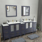 96 Inch Double Sink Bathroom Vanity in Blue with Ceramic Countertop - Vanity Art VA3030-96B