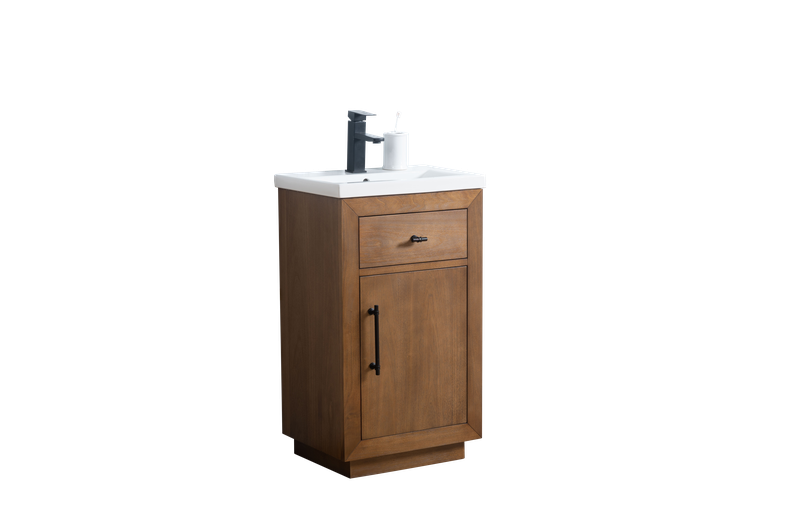 20 Inch Single Sink Bathroom Vanity in Tan with Marble Countertop - Vanity Art VA7020-T