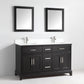 72 Inch Single Sink Bathroom Vanity in Espresso with White Marble Countertop - Vanity Art VA1072DE