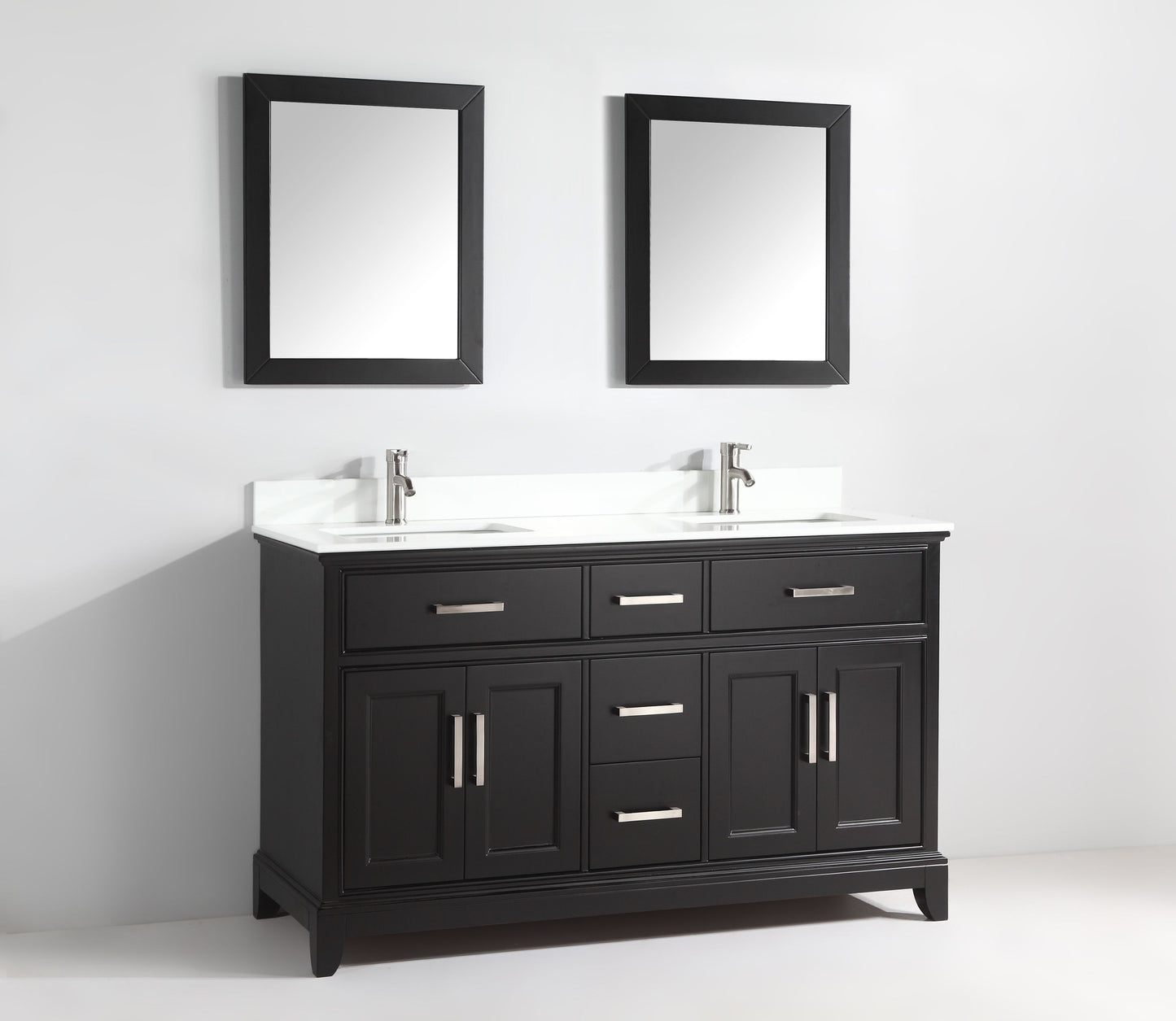 72 Inch Single Sink Bathroom Vanity in Espresso with White Marble Countertop - Vanity Art VA1072DE