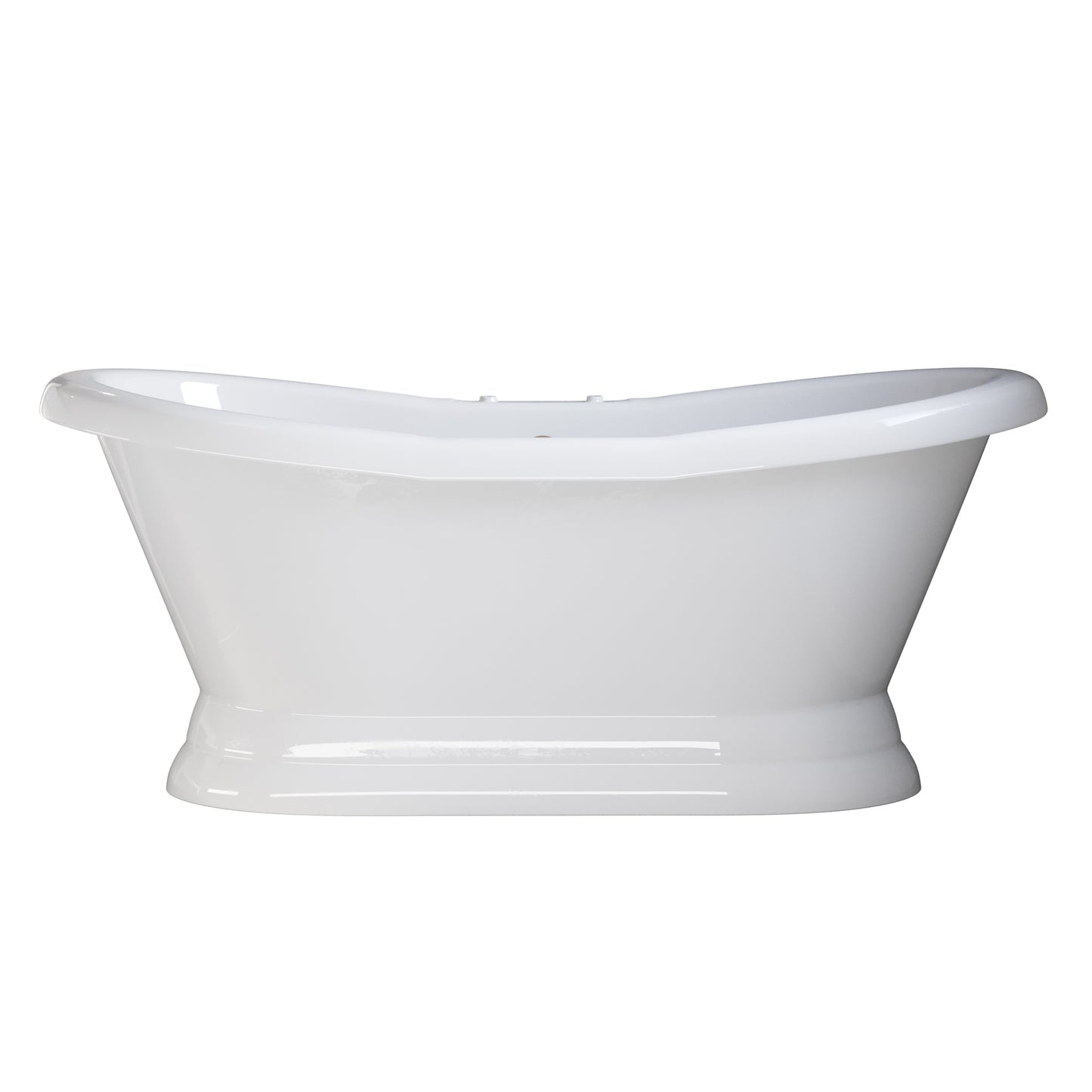 USA Quality 68 Inch Double Slipper Pedestal Tub with Contiuous Rim - USA-ADES-PED-DH