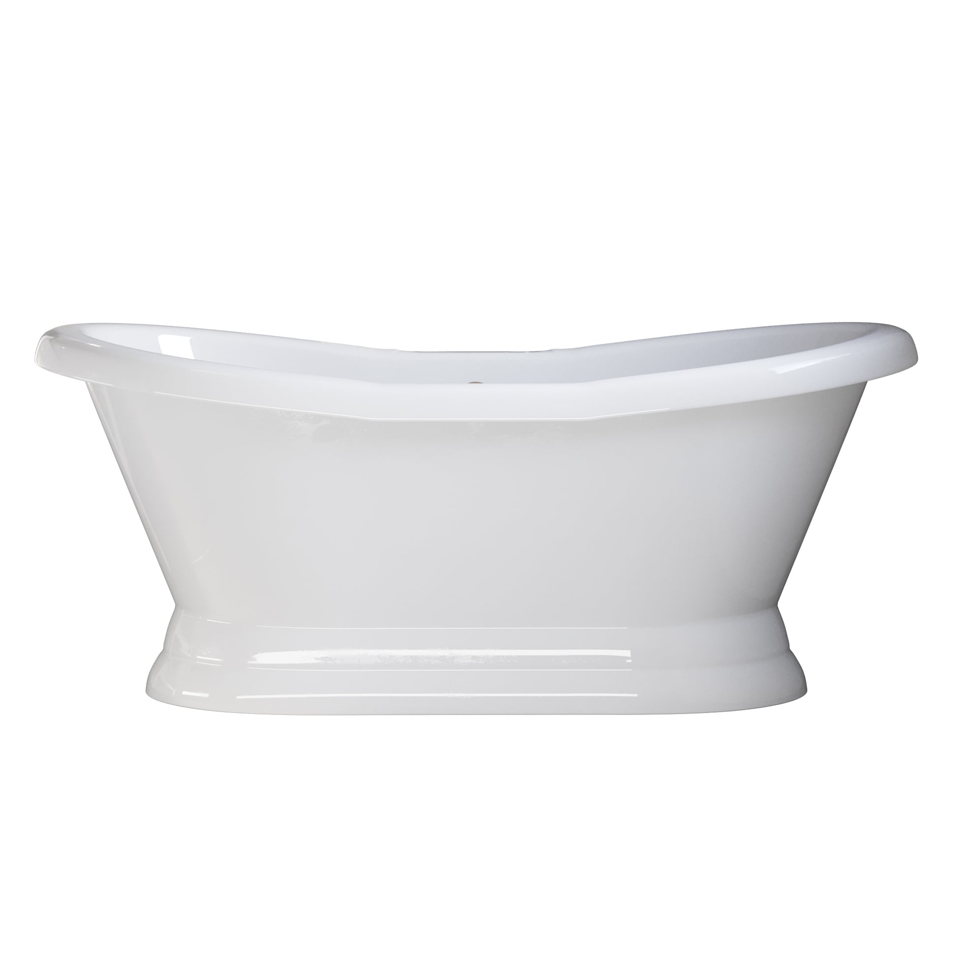 USA Quality 68 Inch Double Slipper Pedestal Tub with Deck Mount Faucet Holes - USA-ADES-PED-NH