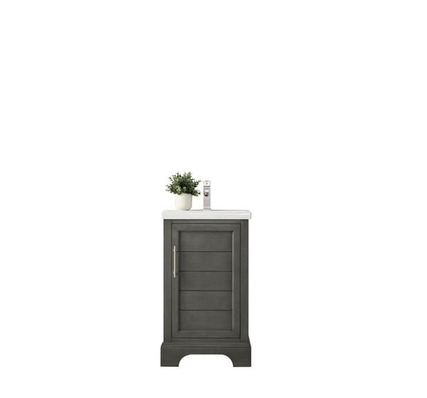 20 Inch Single Sink Bathroom Vanity in Gray with Ceramic Sink and Countertop - Vanity Art VA5020-SG