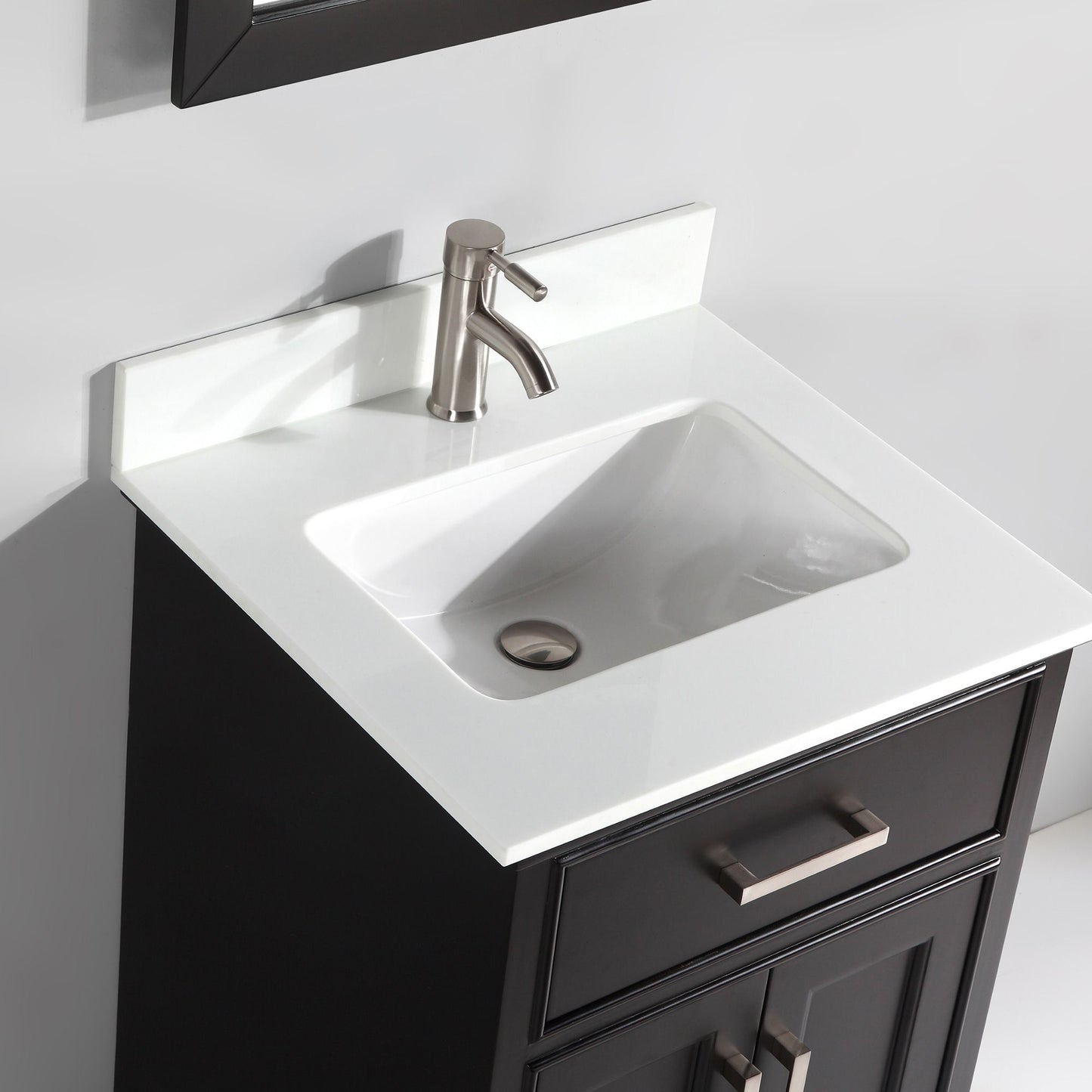 24 Inch Single Sink Bathroom Vanity in Espresso with White Marble Countertop - Vanity Art VA1024E