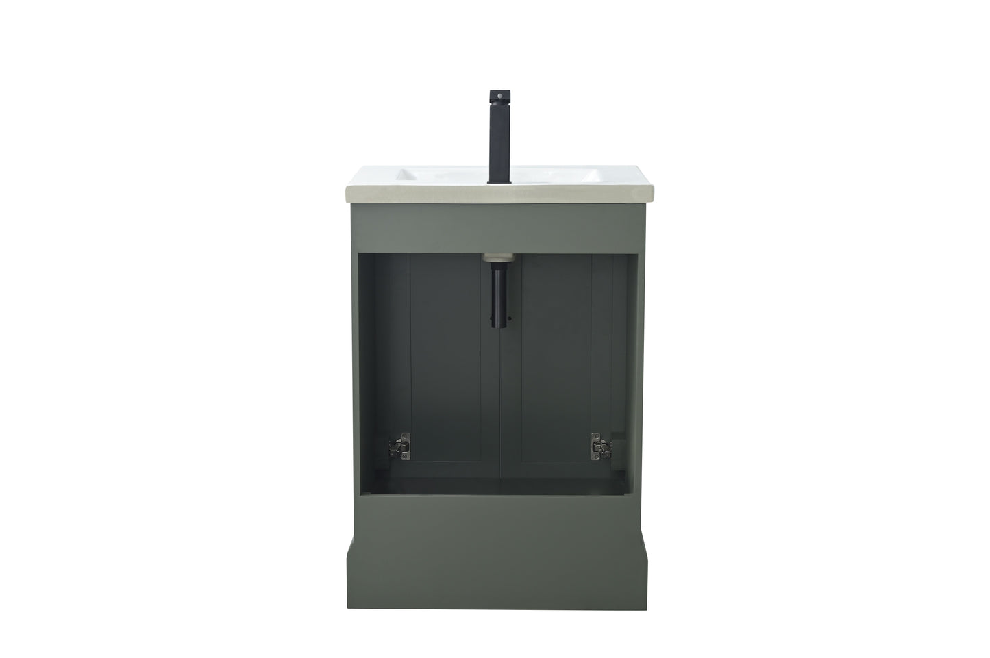 24 Inch Single Sink Bathroom Vanity in Vintage Green with Ceramic Sink and Countertop - Vanity Art VA5024-VG