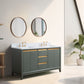 60 Inch Double Sink Bathroom Vanity in Vintage Green with Marble Countertop - Vanity Art VA8060-DVG