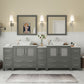 96 Inch Double Sink Bathroom Vanity in Gray with Marble Countertop - Vanity Art VA3130-96G