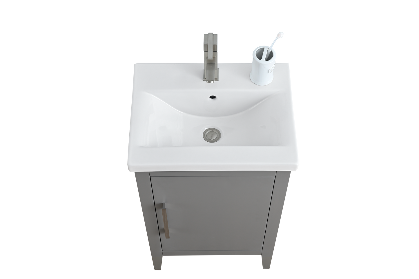 20 Inch Single Sink Bathroom Vanity in Cashmere Gray with Ceramic Top - Vanity Art VA9020-G