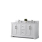 60 Inch Double Sink Bathroom Vanity in White with Marble Countertop & Backsplash - Vanity Art VA5060-DW