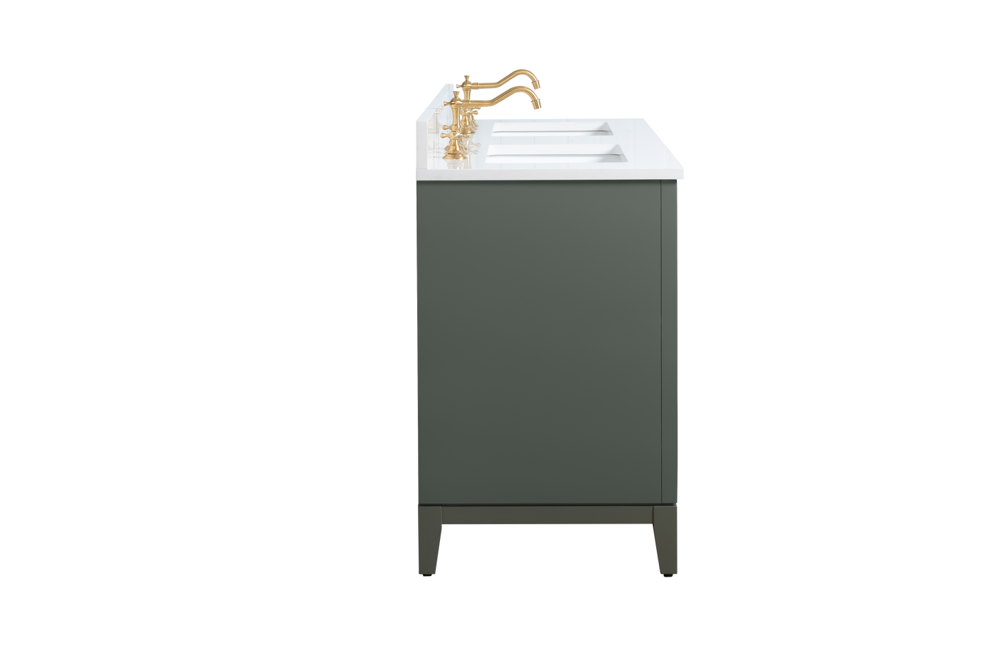 54 Inch Double Sink Bathroom Vanity in Vintage Green with Marble Countertop - Vanity Art VA8054-DVG