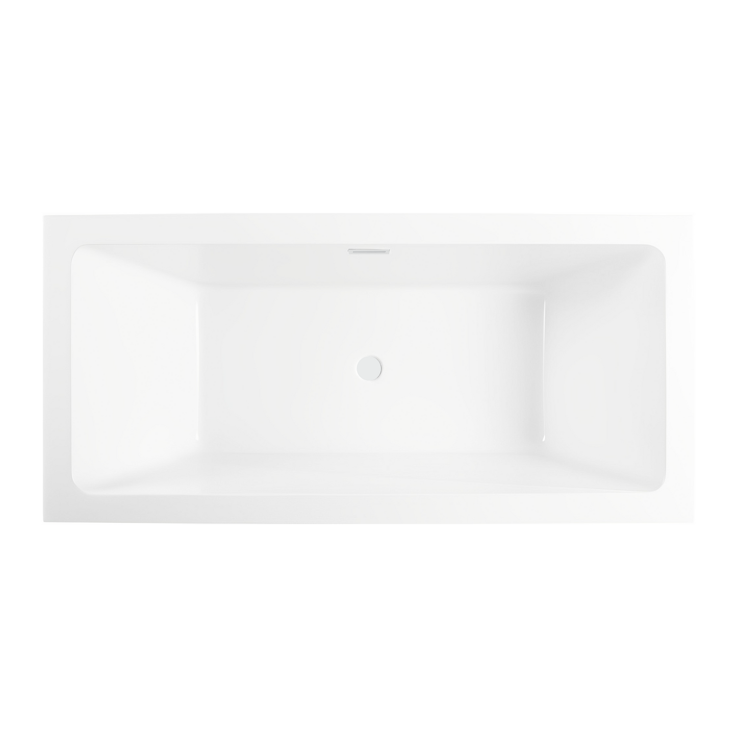 67 Inch Freestanding White Acrylic Bathtub with Overflow And Pop-Up Drain - Vanity Art VA6817-L-PW