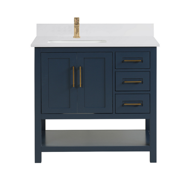 Santorini 36 Vanity Door on the Left Aria Blue (RA-VS3621DL-AB)