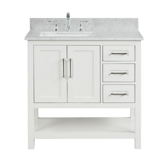 Santorini 36" Vanity Door on the Left Dove White (RA-VS3621DL-DS)