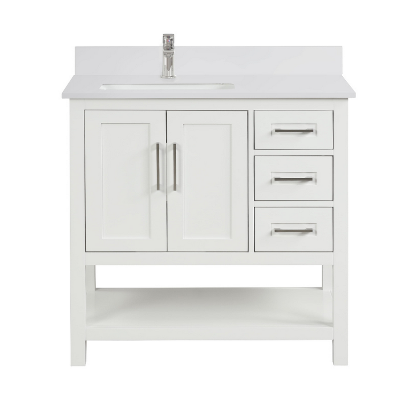 Santorini 36" Vanity Door on the Left Dove White (RA-VS3621DL-DS)