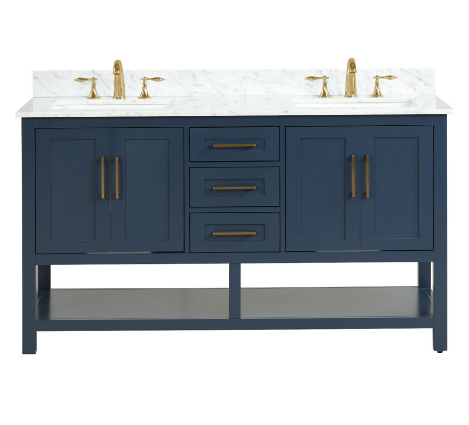 Santorini 60" Vanity Double Sinks Aria Blue (RA-VS6021D-AB)