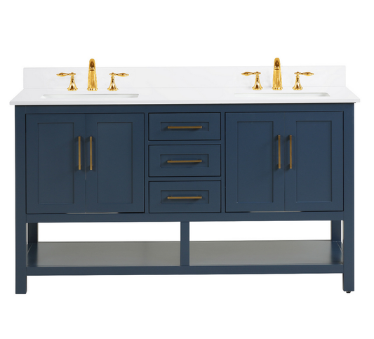 Santorini 60" Vanity Double Sinks Aria Blue (RA-VS6021D-AB)