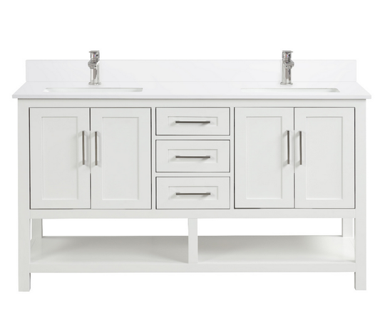 Santorini 60" Vanity Double Sinks Dove White (RA-VS6021D-DS)