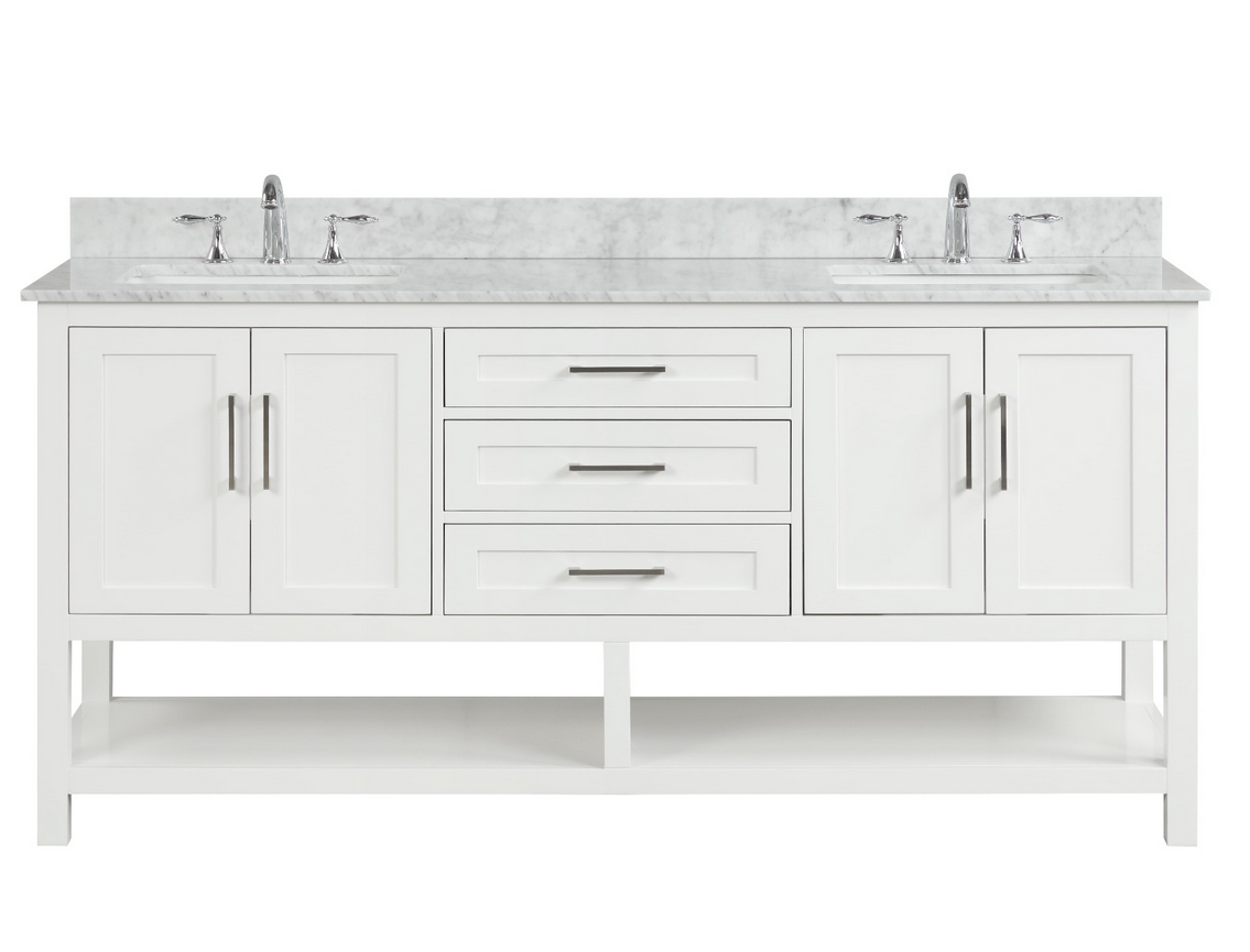 Santorini 72" Vanity Double Sinks Dove White (RA-VS7221D-DS)