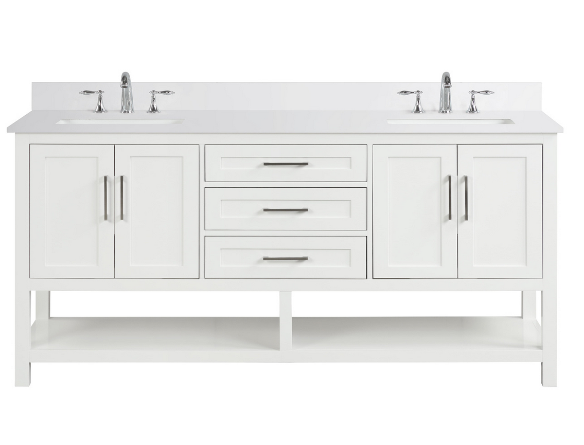 Santorini 72" Vanity Double Sinks Dove White (RA-VS7221D-DS)