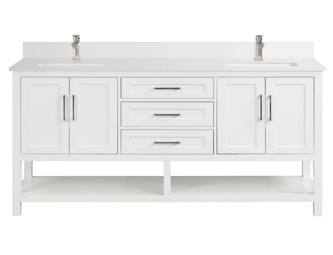 Santorini 72" Vanity Double Sinks Dove White (RA-VS7221D-DS)