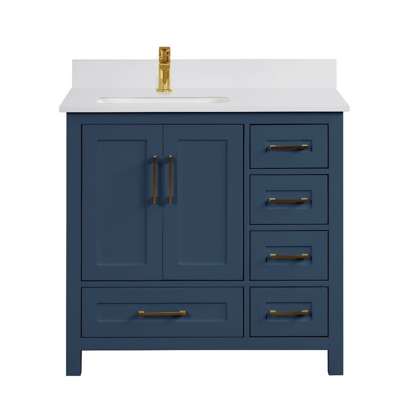 Valencia 36" Vanity Door on the Left Aria Blue (RA-VV3621DL-AB)