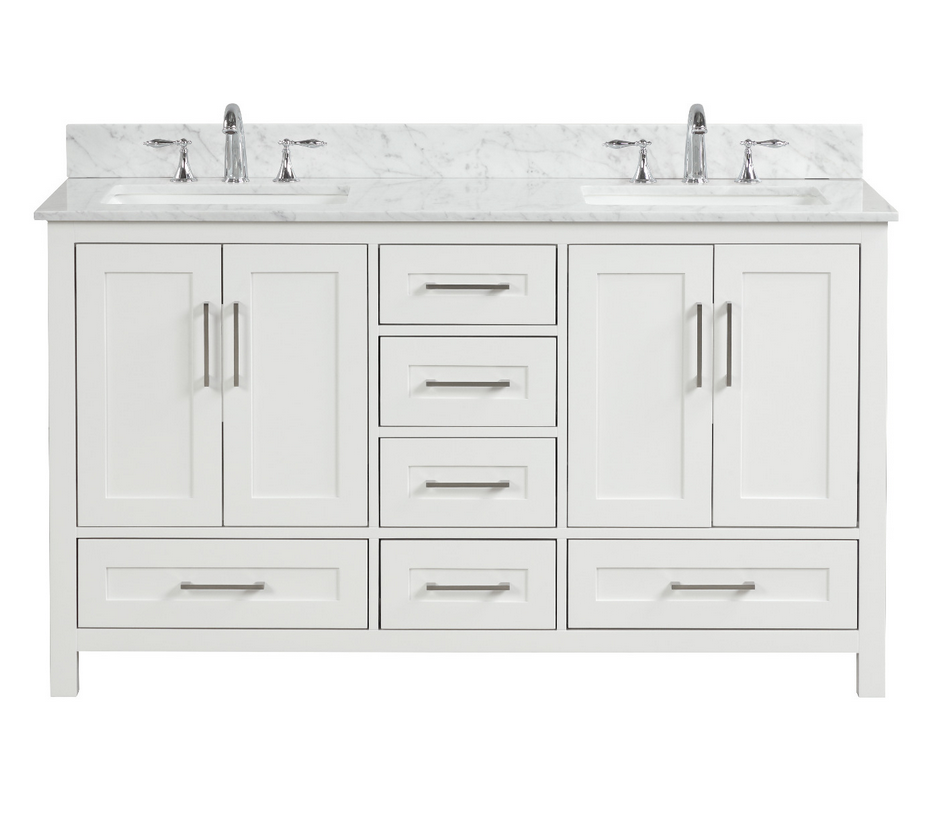 Valencia 60" Vanity Double Sinks Dove White (RA-VV6021D-DS)