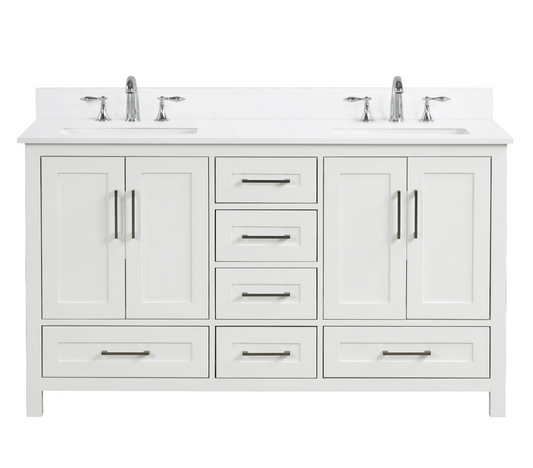 Valencia 60" Vanity Double Sinks Dove White (RA-VV6021D-DS)