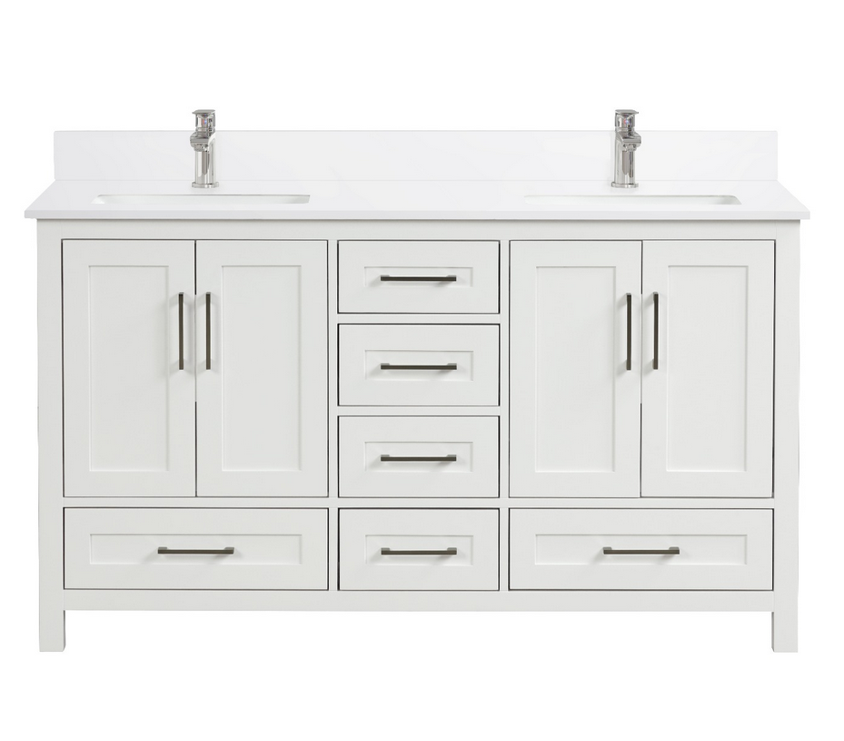 Valencia 60" Vanity Double Sinks Dove White (RA-VV6021D-DS)